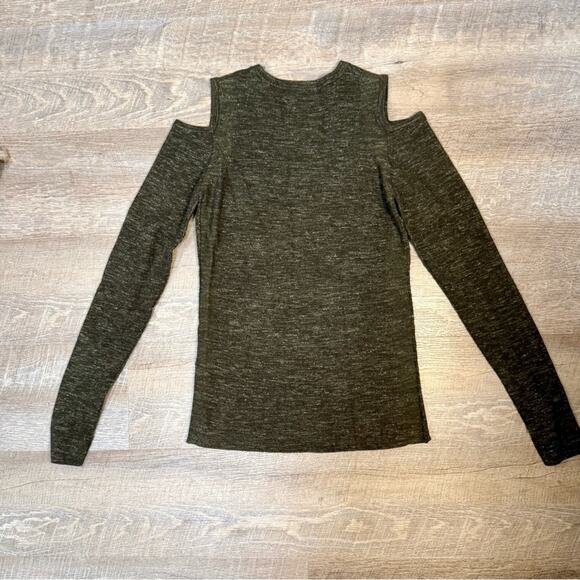 Current Olive Knit Cold Shoulder Wool Sweater Size XS - Picture 6 of 7